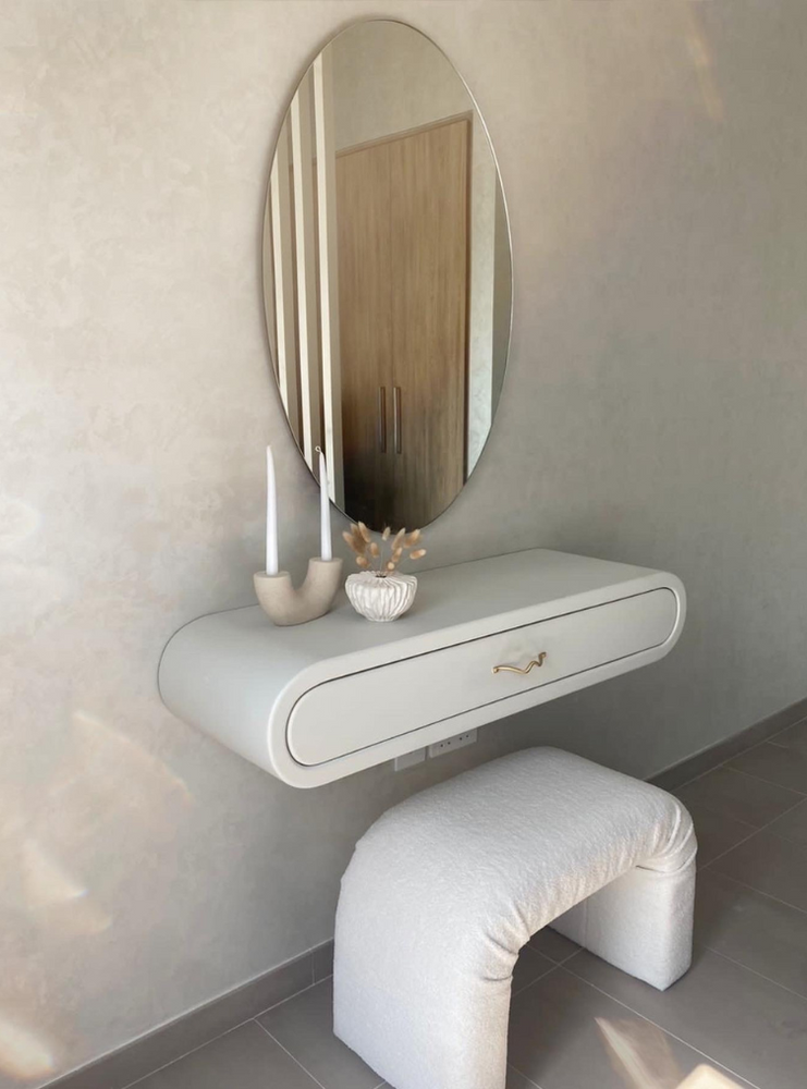 
                  
                    Althea dressing table with Archer ottoman beneath.
                  
                